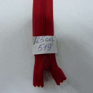 Молния потайная №3 25см Е-519 красный, шт